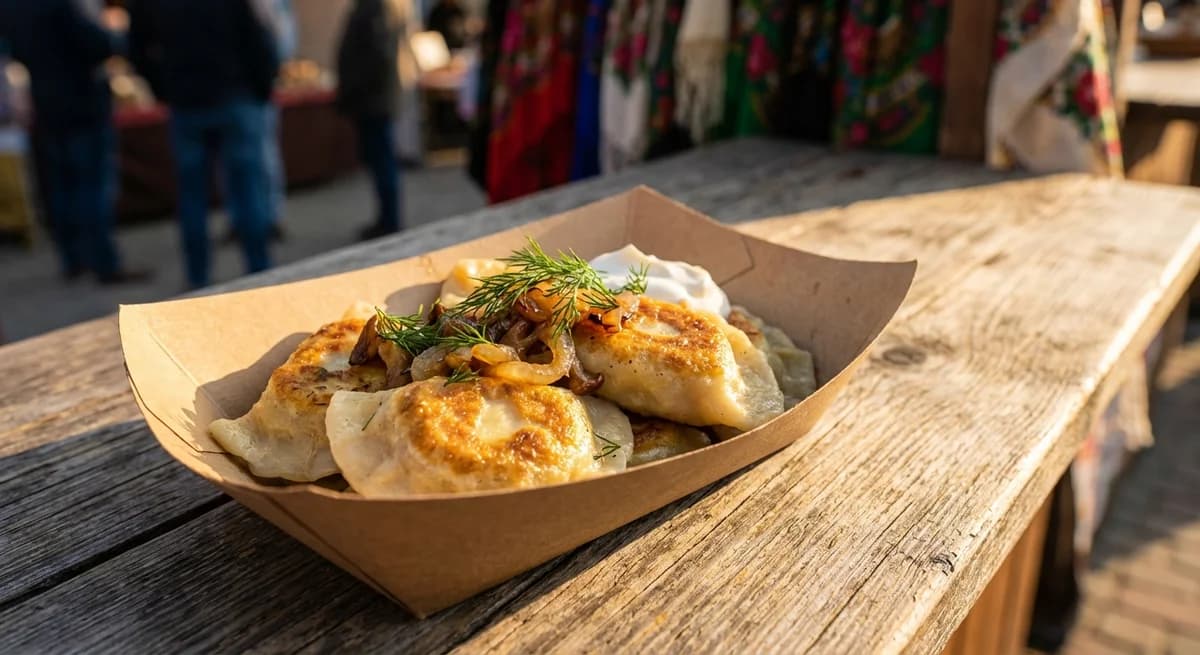 Golden Fried Sauerkraut and Mushroom Pierogi