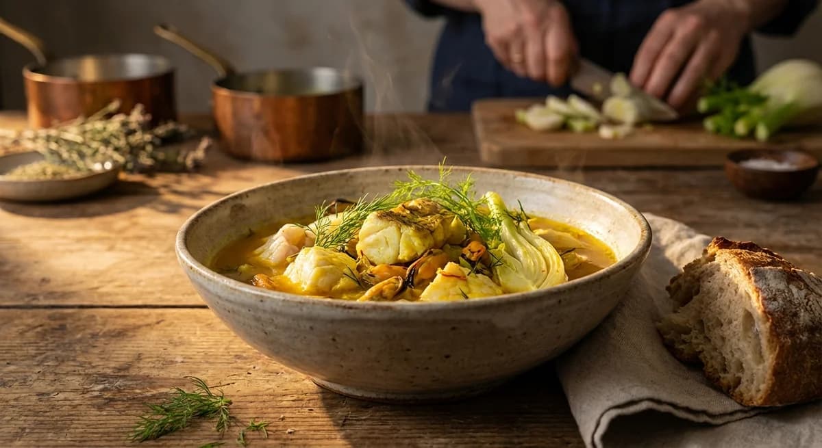 Golden Saffron and Fennel Fiskesuppe