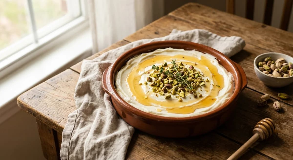 Greek Honey and Pistachio Yogurt Cheesecake