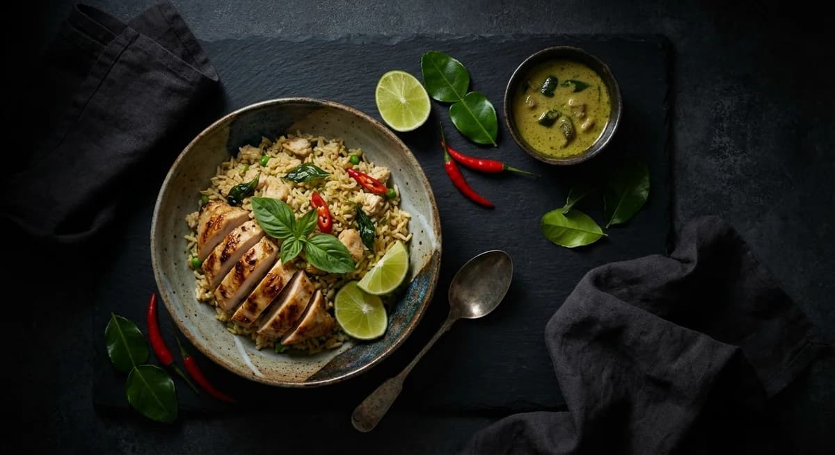 Green Curry Fried Rice with Chicken