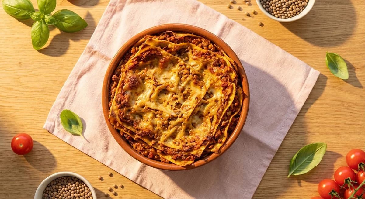 Hearty Lentil Bolognese Vegan Lasagna
