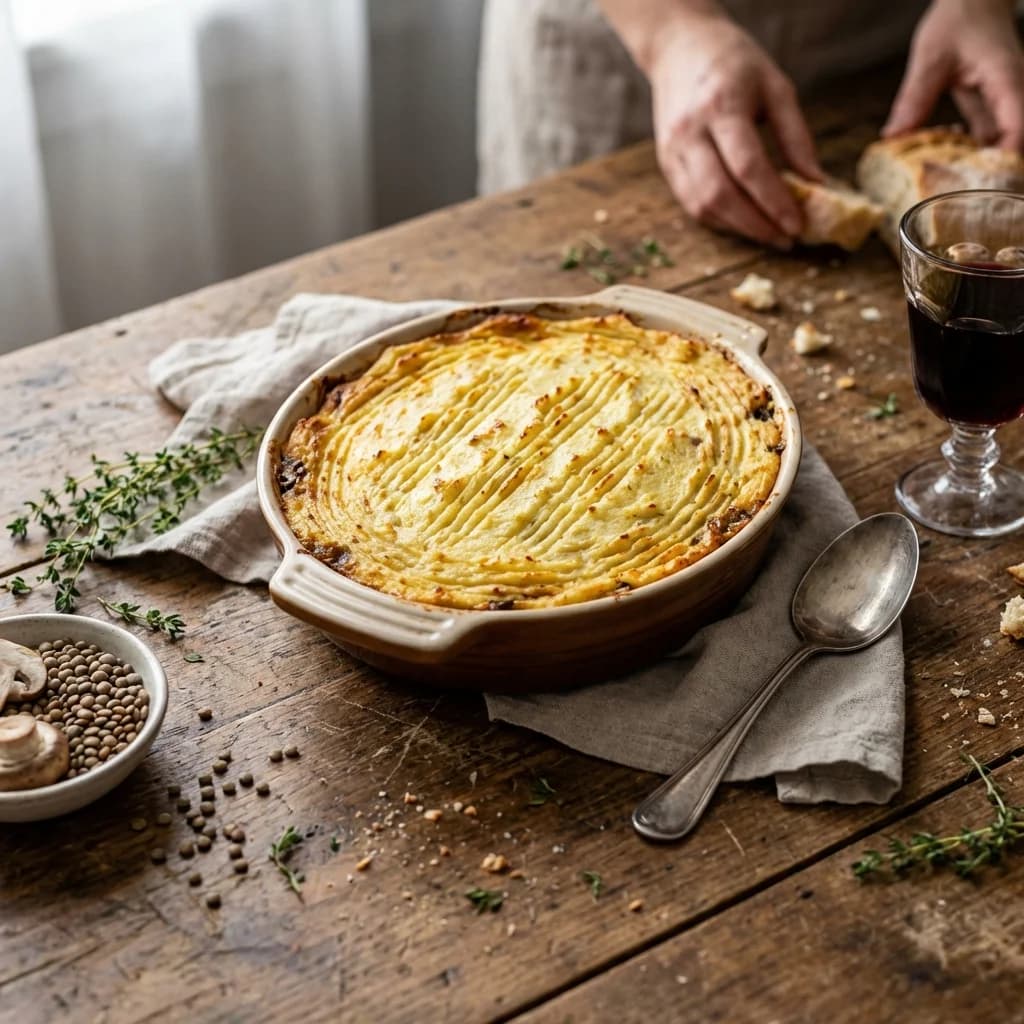 Hearty Lentil and Mushroom Shepherd's Pie