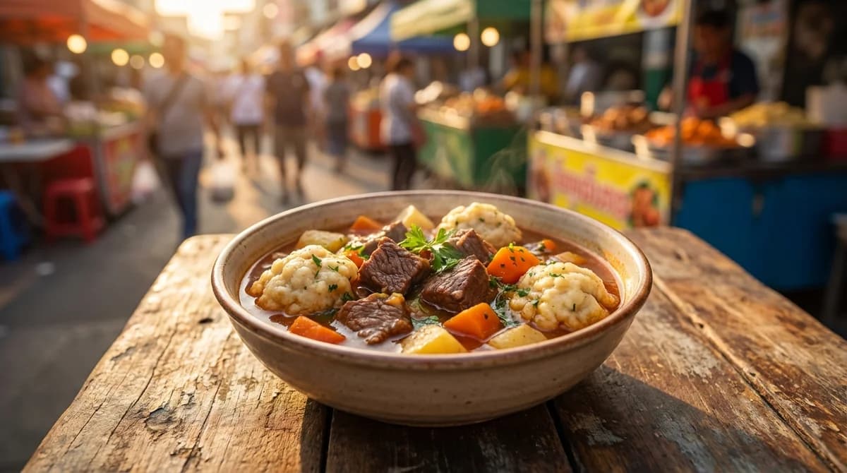 Hearty Old-Fashioned Beef Dumpling Stew Recipe