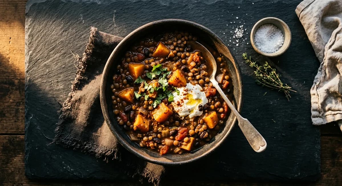 Hearty One-Pot Smoky Lentil Chili with Squash Recipe