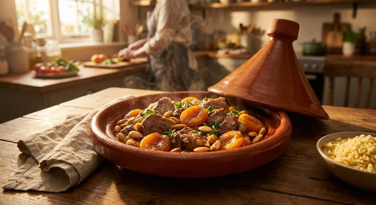 Honey Apricot Lamb Tagine with Toasted Almonds