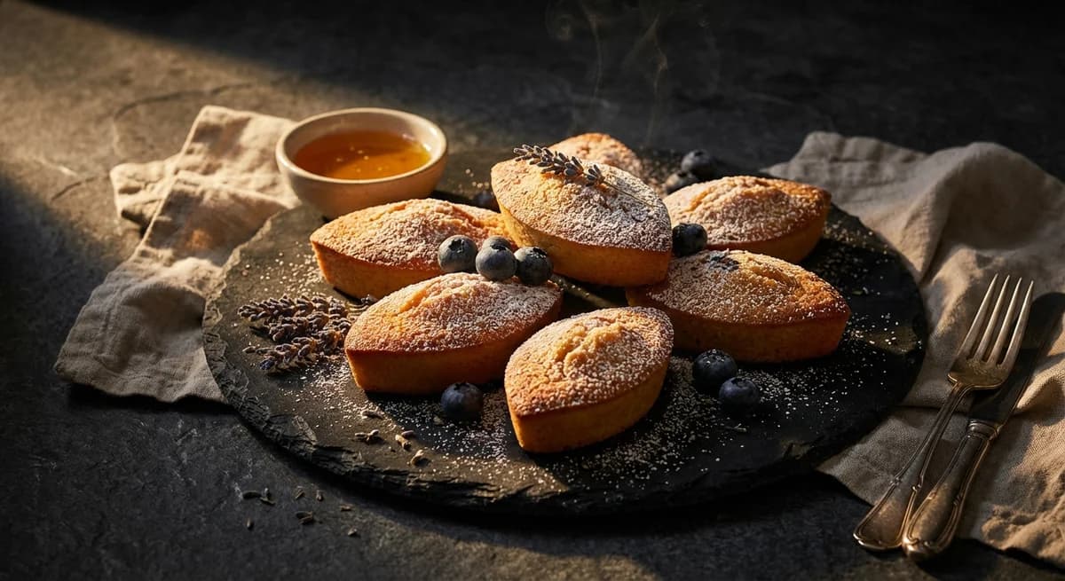 Honey-Kissed Lavender and Blueberry Friands
