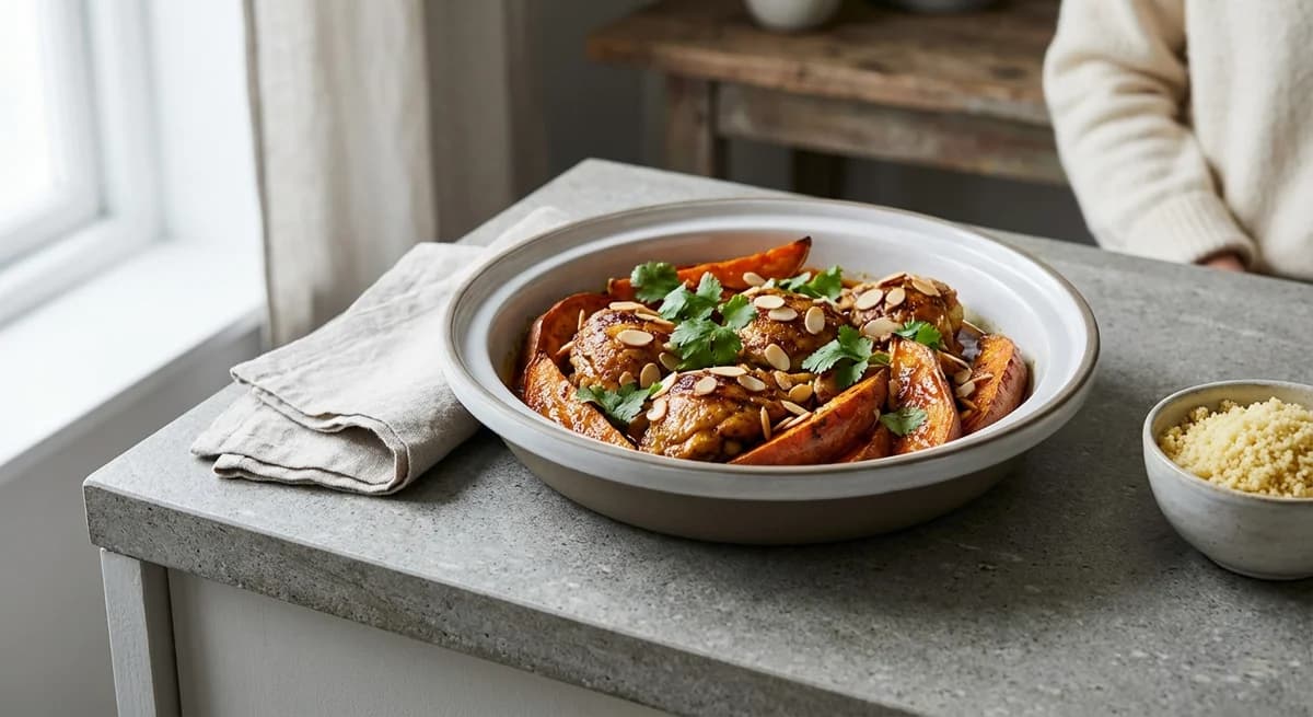 Honey-Spiced Chicken and Sweet Potato Tagine