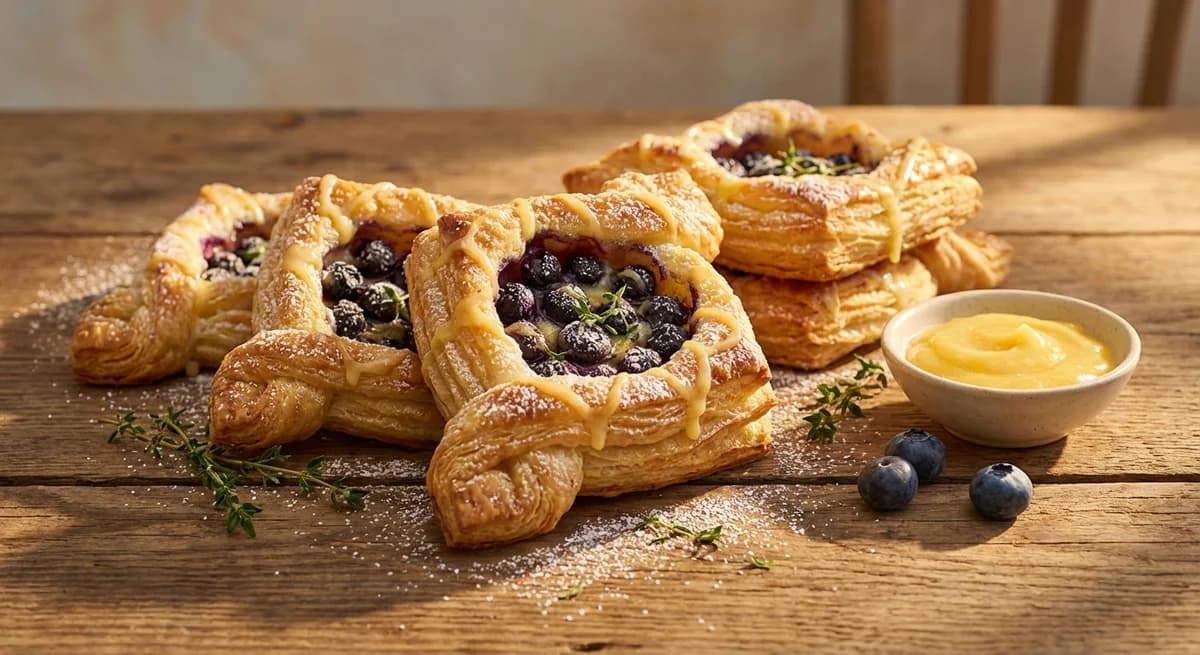 Lemon Blueberry Puff Pastry Danishes