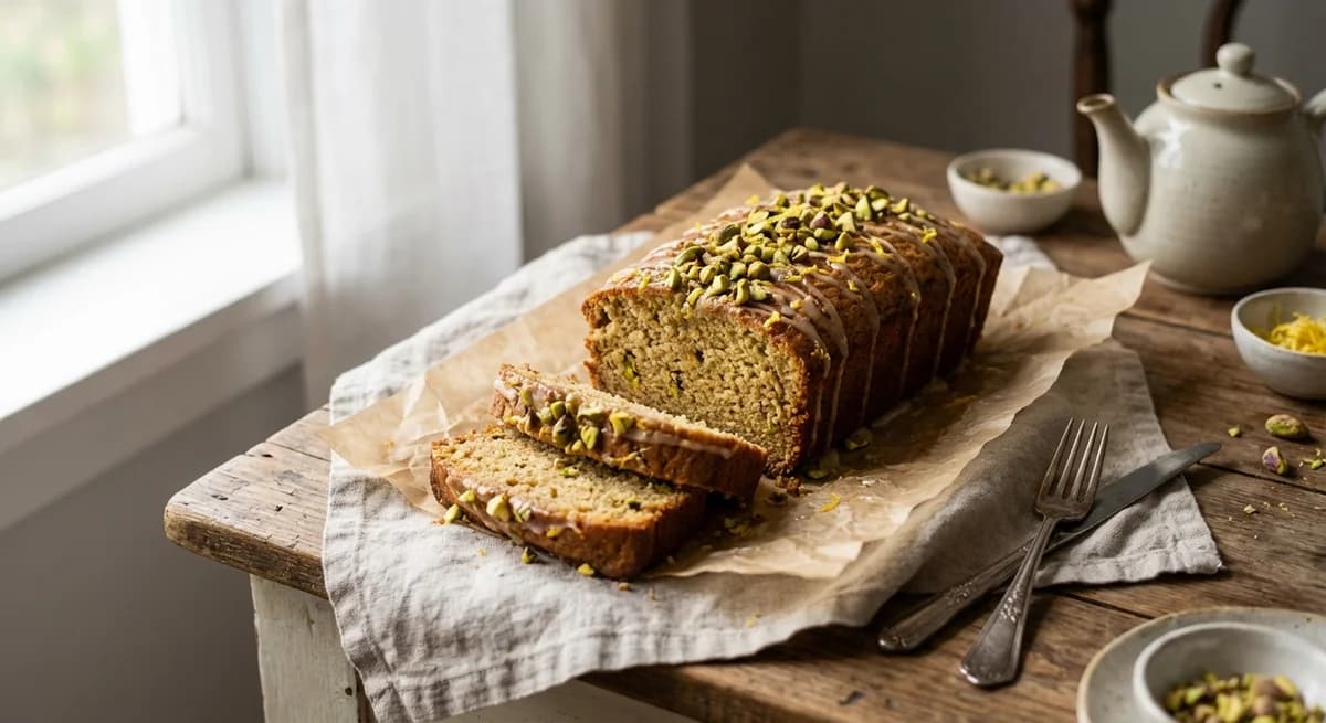 Lemon Cardamom Pistachio Loaf