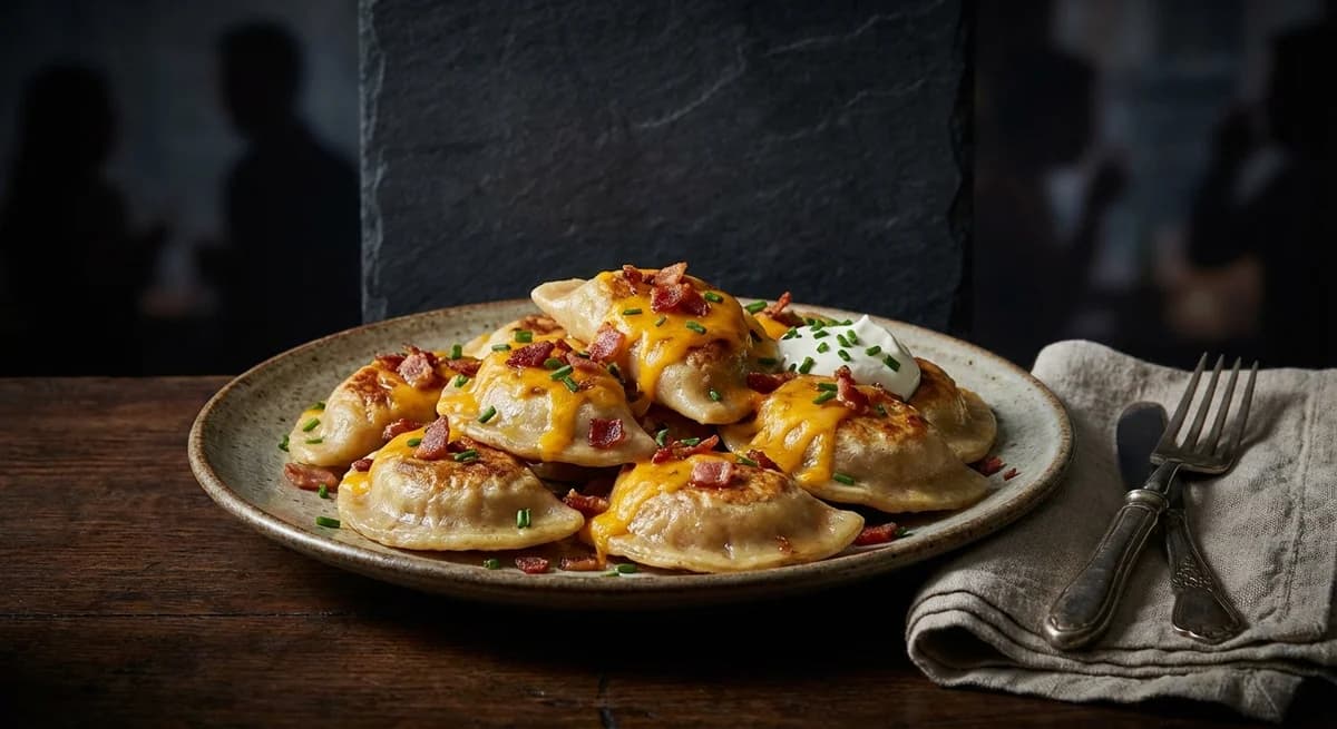 Loaded Baked Potato Pierogi with Bacon and Cheddar