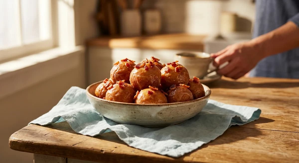 Maple Bacon Glazed Donut Holes