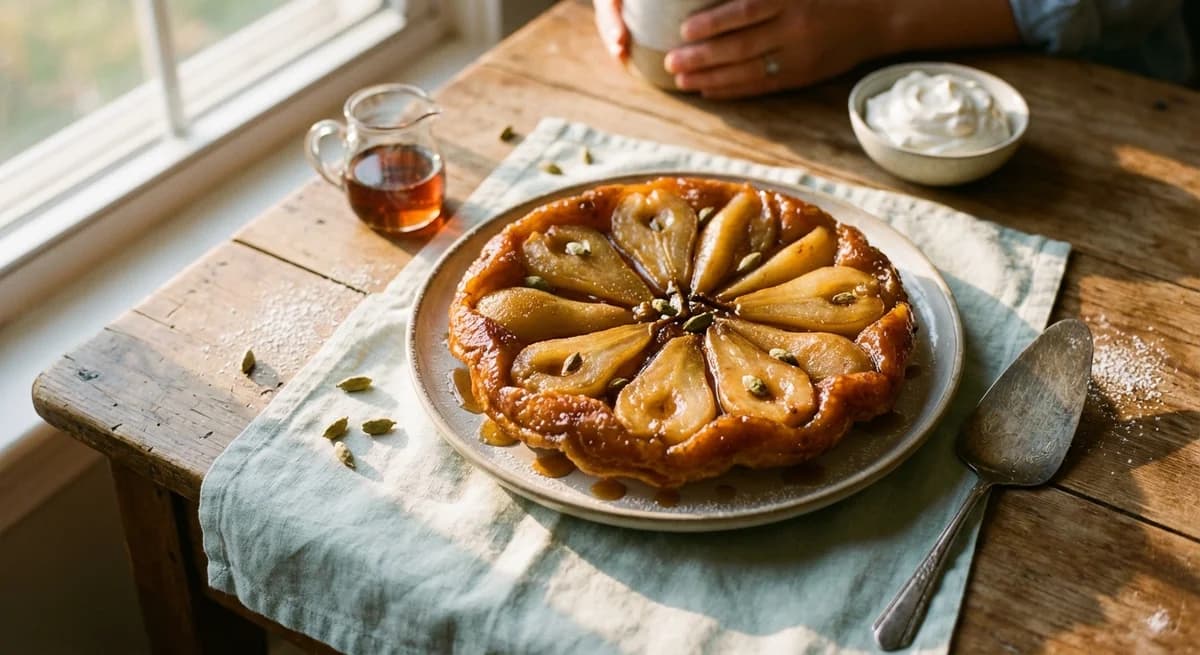 Maple Cardamom Pear Tarte Tatin