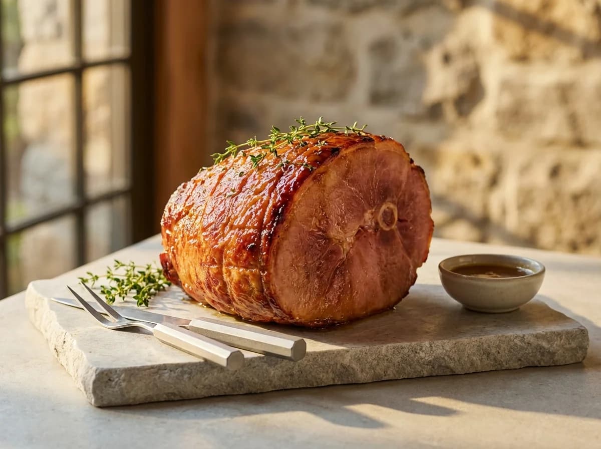 Maple-Cider Glazed Ham with Fresh Thyme