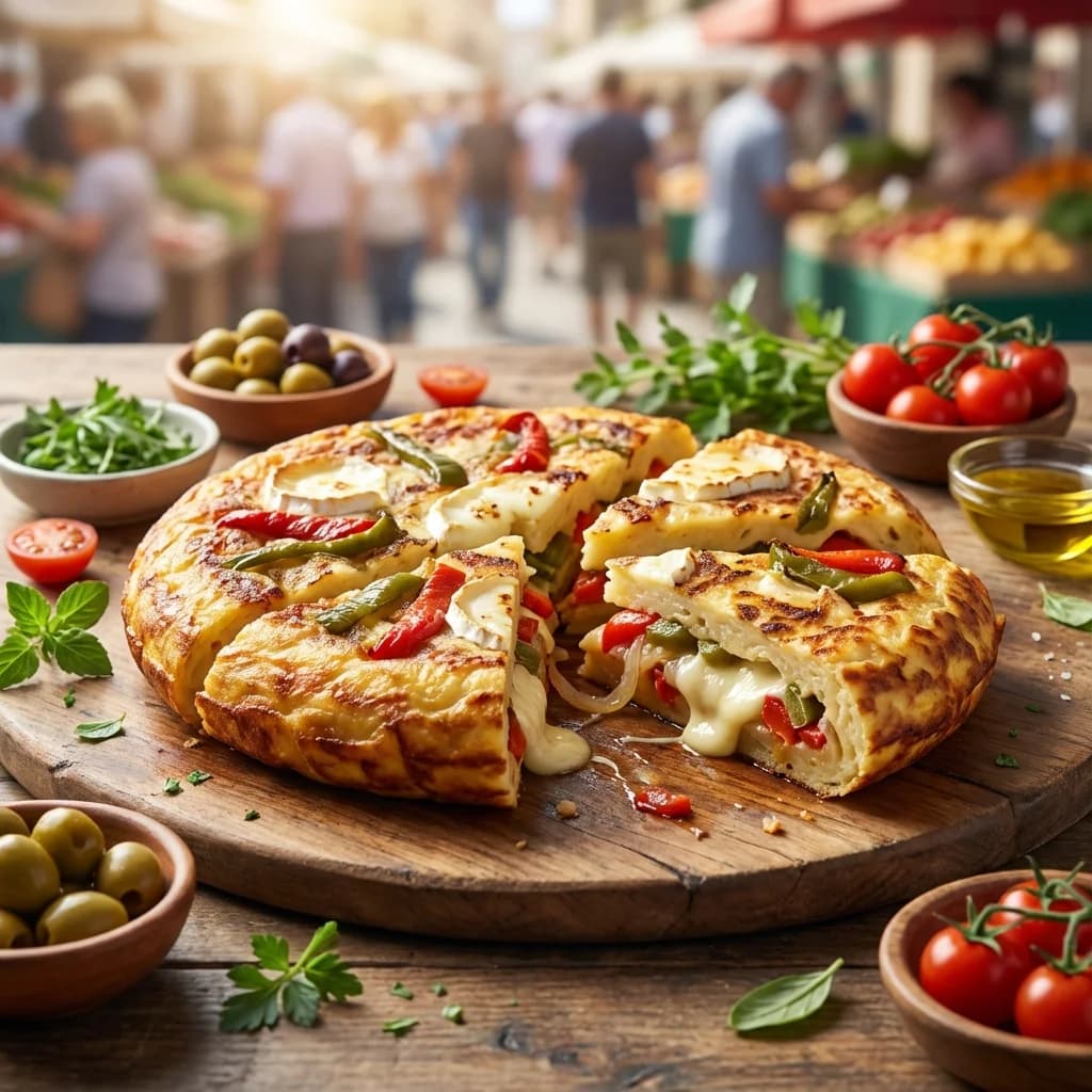 Mediterranean Goat Cheese and Pepper Spanish Tortilla