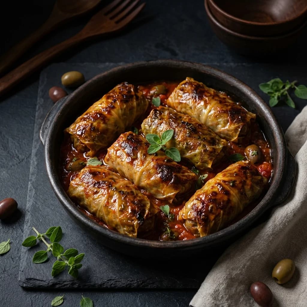 Mediterranean Lamb Stuffed Cabbage Rolls