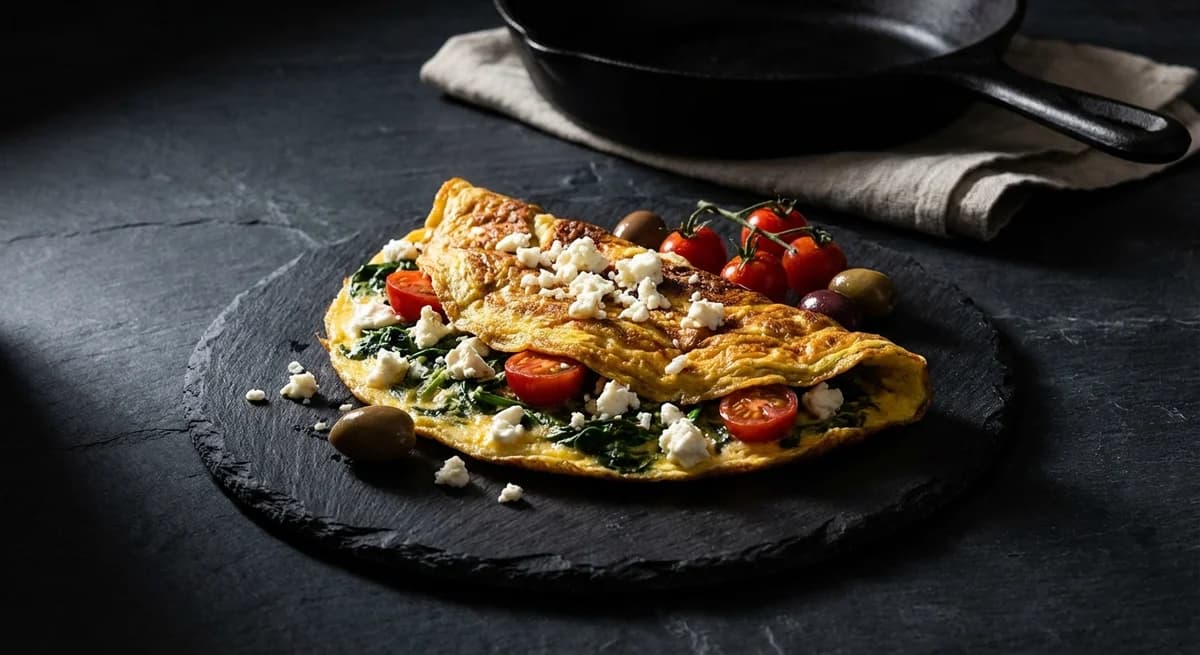 Mediterranean Spinach and Feta Omelet