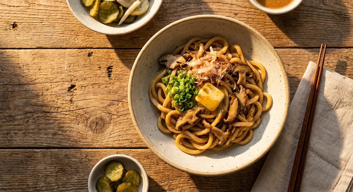 Miso Butter Mushroom Yaki Udon