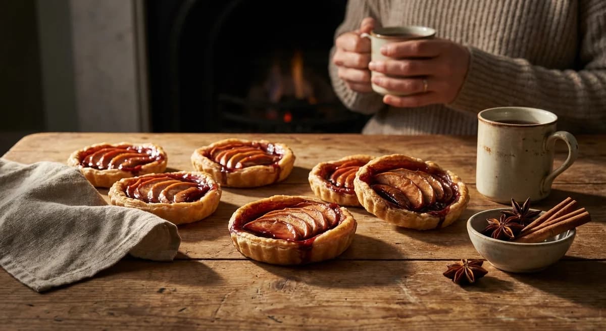 Mulled Wine Glazed Chinon Apple Tarts