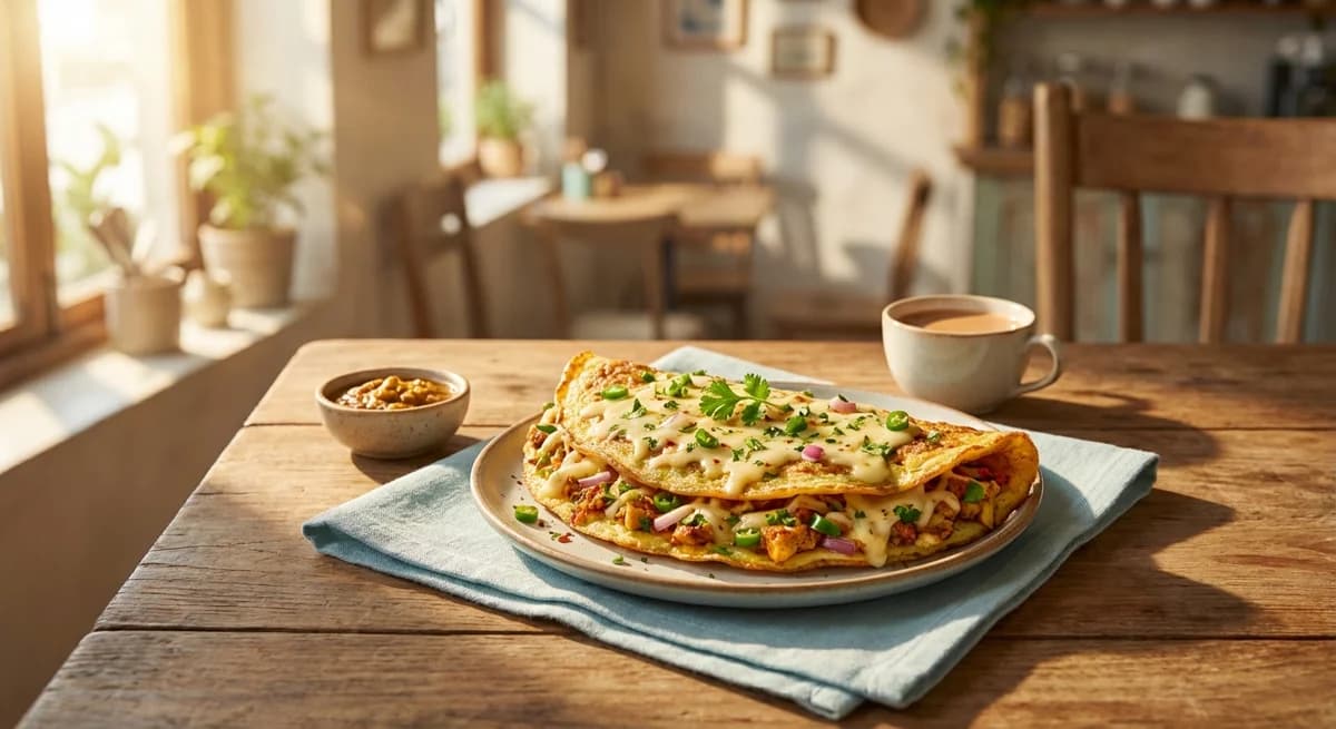Mumbai Masala Cheese Bread Omelette