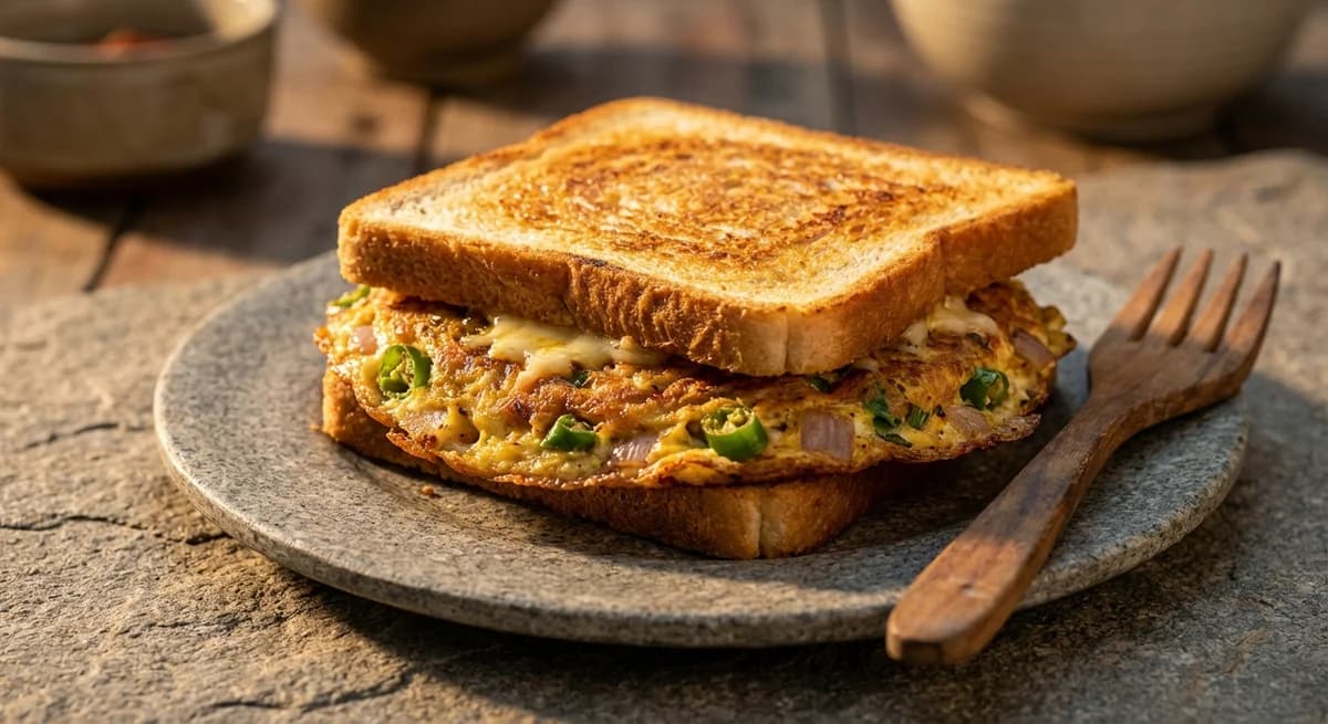 Mumbai Street-Style Masala Bread Omelette