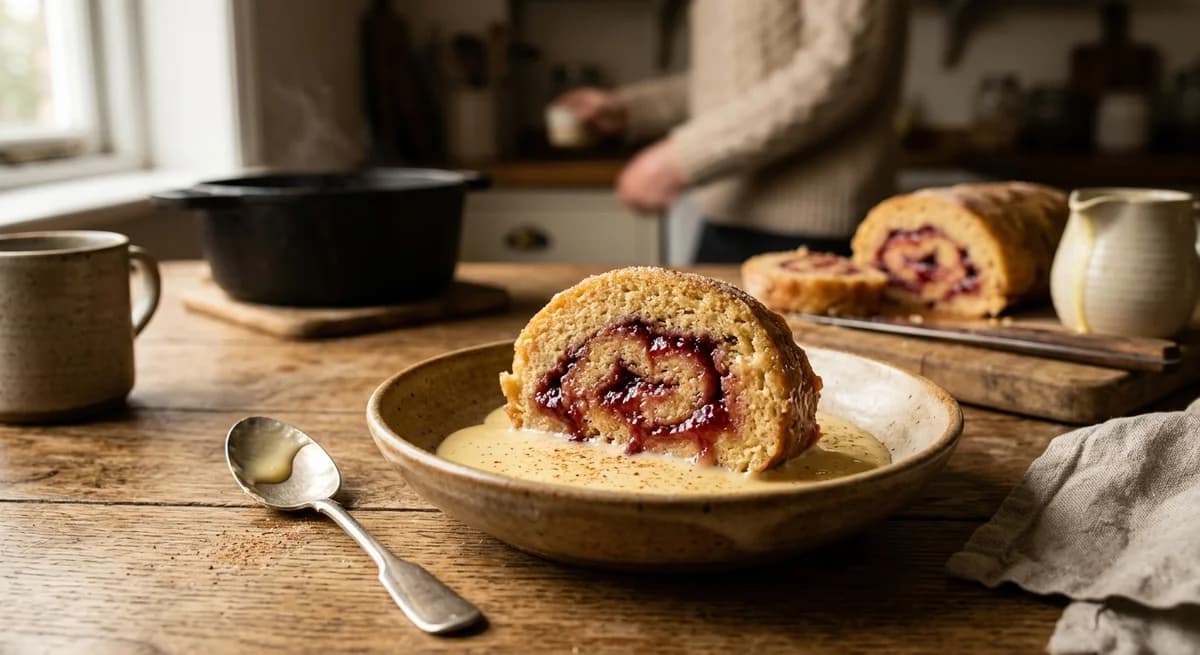 Old-Fashioned Steamed Jam Roly-Poly Recipe