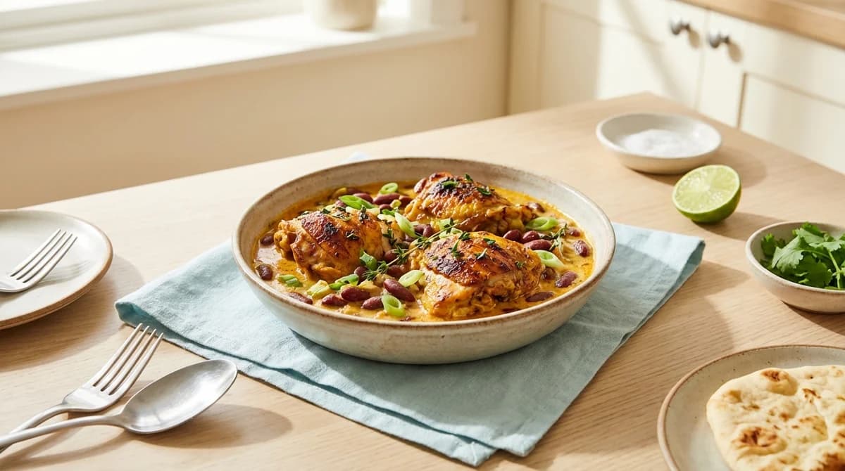 One-Pot Coconut Jerk Chicken with Kidney Beans