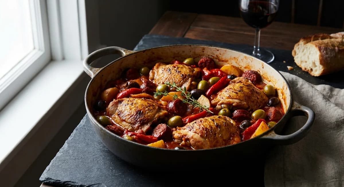 One-Pot Spanish Chicken with Chorizo and Olives