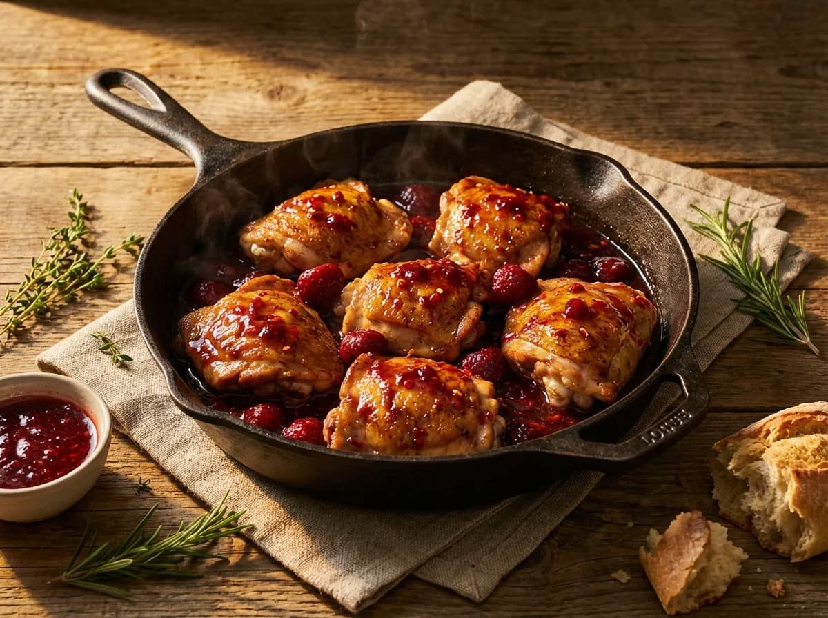 Pan-Seared Chicken with Spicy Strawberry Sauce