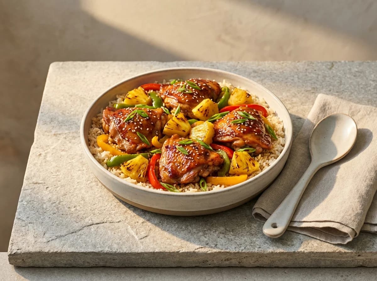 Pineapple Teriyaki Chicken & Rice Bake
