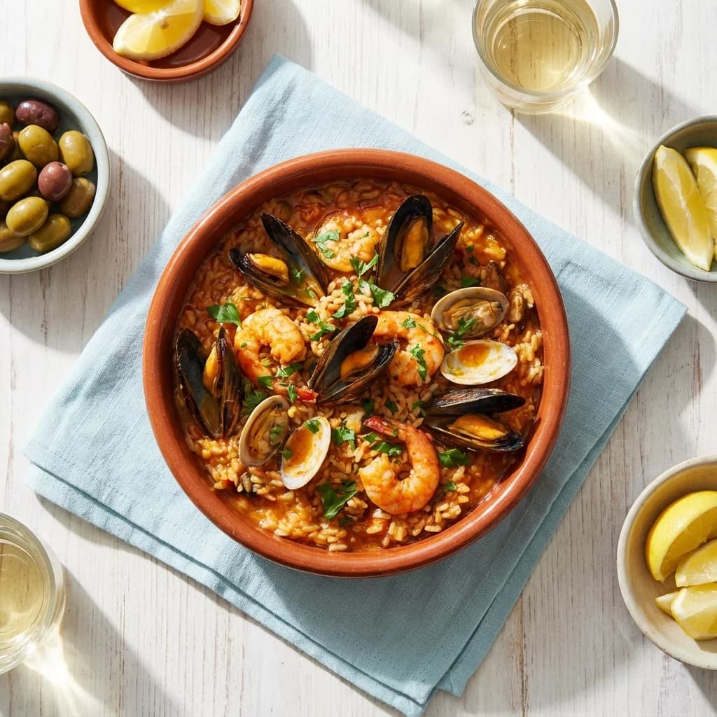 Portuguese-Style Saucy Seafood Rice