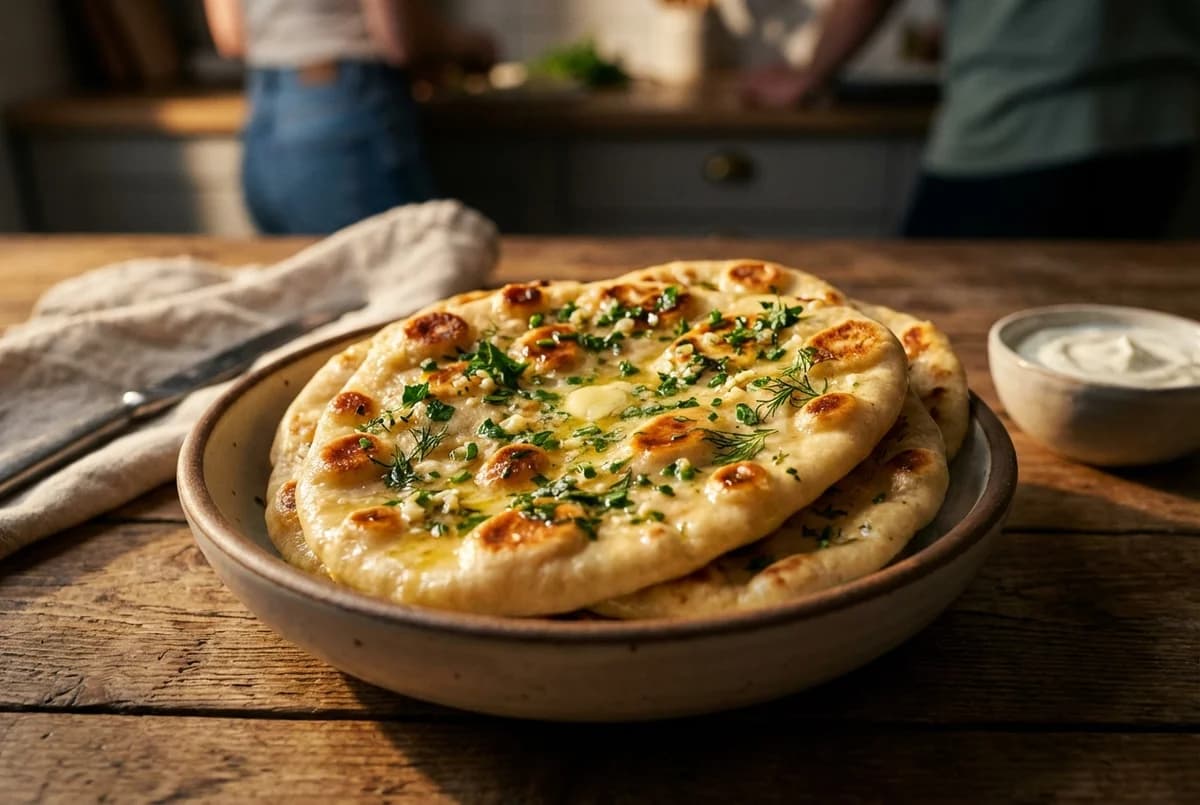 Quick Garlic and Herb Yogurt Flatbreads