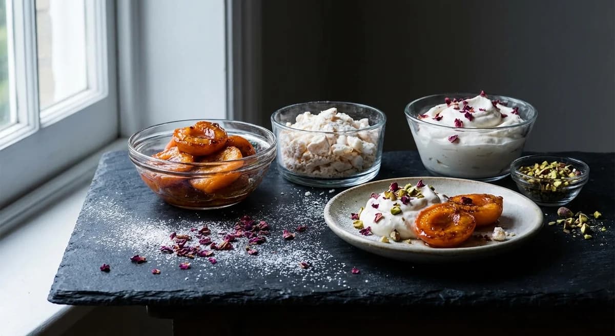 Roasted Apricot and Rose Pistachio Mess
