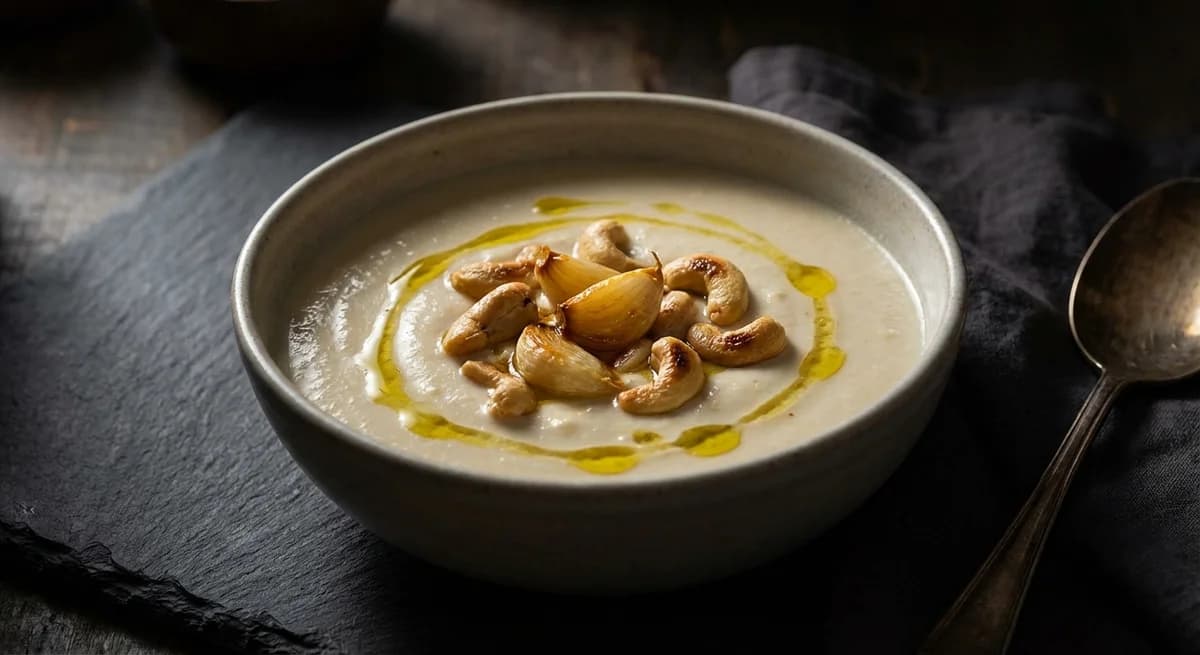 Roasted Garlic and Cashew Ajo Blanco