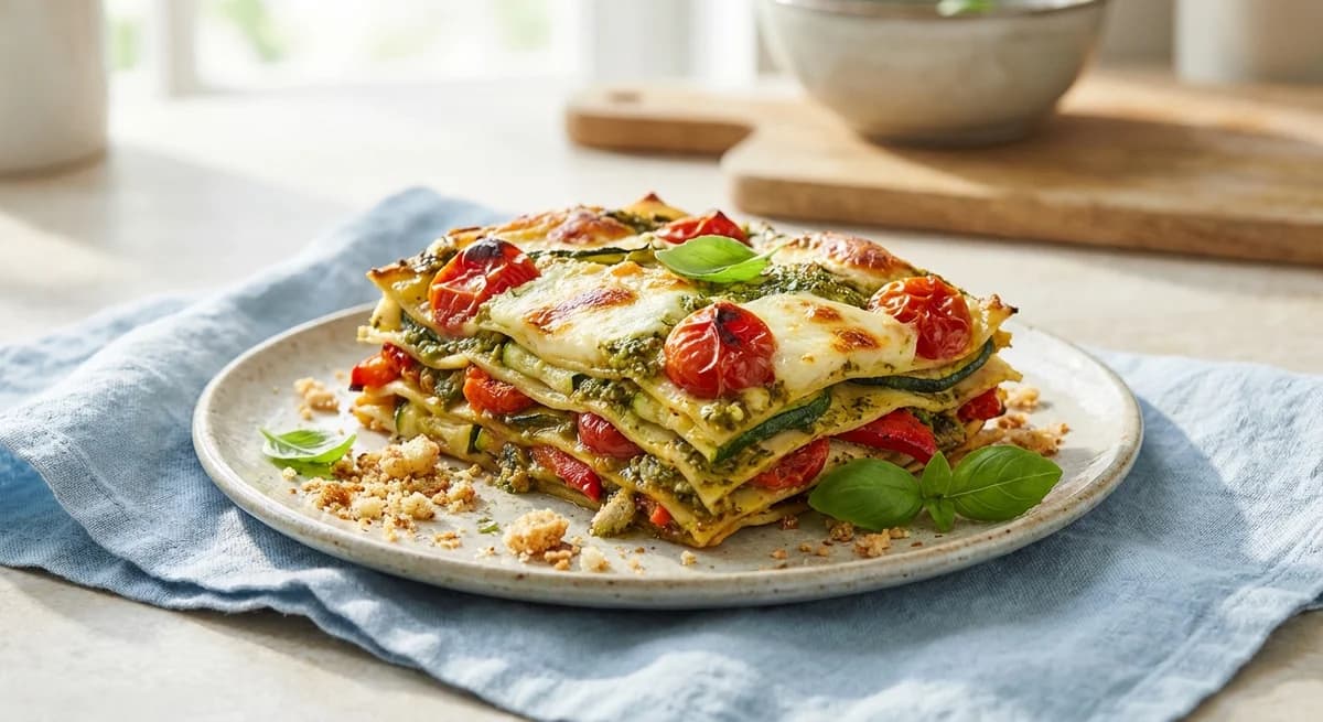 Roasted Vegetable Pesto Lasagna