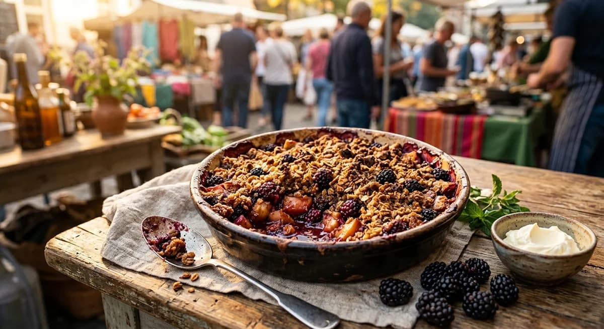 Rustic Apple and Blackberry Crumble Recipe