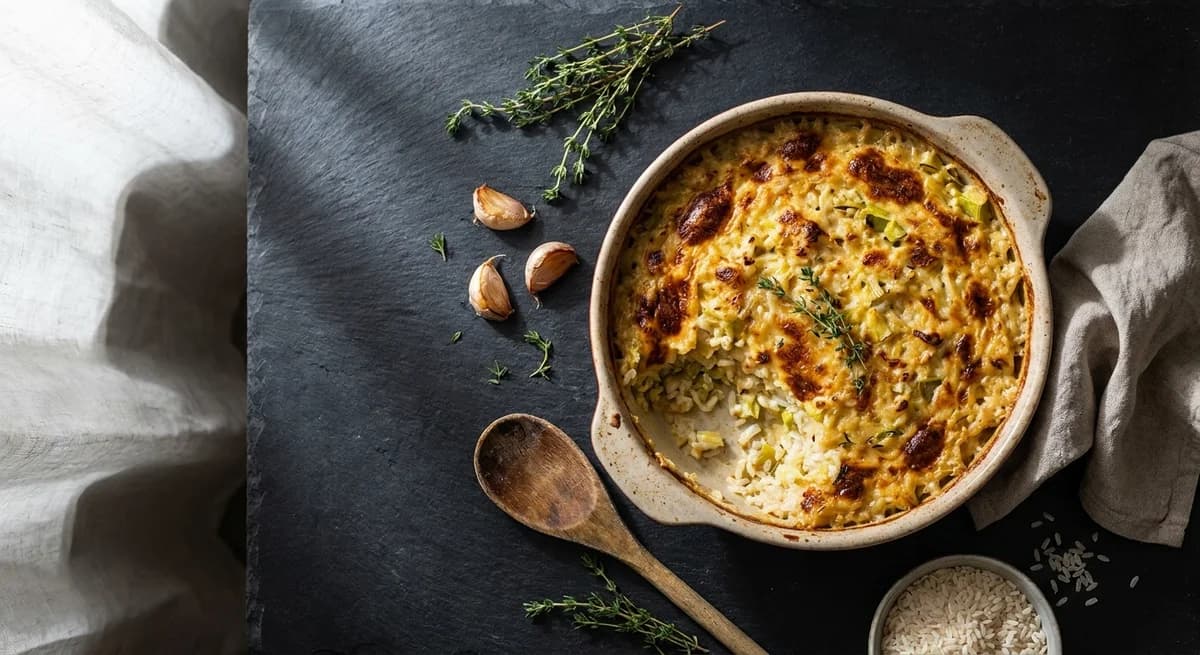 Rustic Leek and Rice Bake Presh me Oriz Recipe
