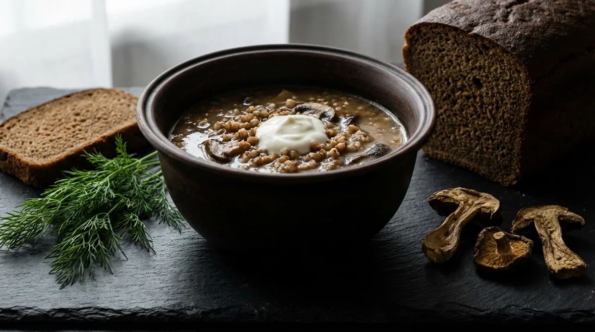 Rustic Polish Mushroom & Buckwheat Soup