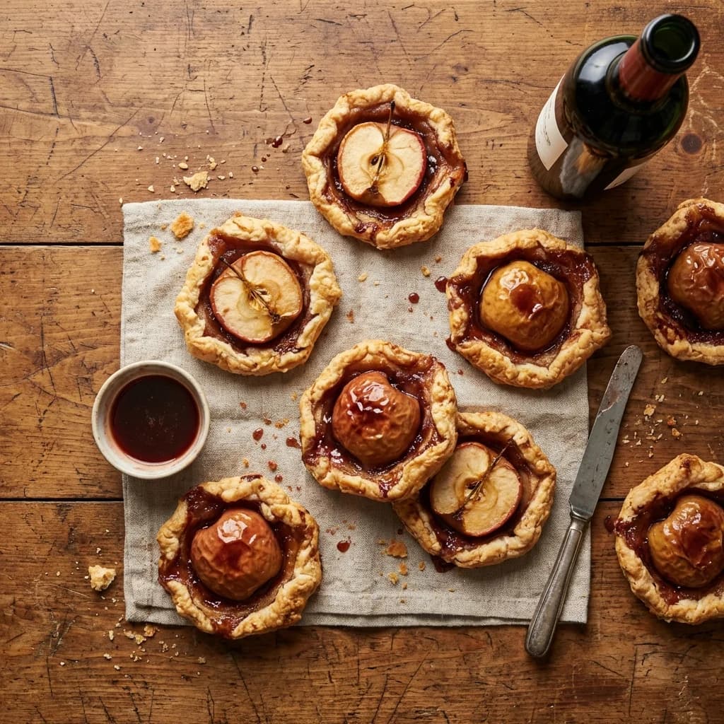 Rustic Red Wine Glazed Chinon Apple Tarts