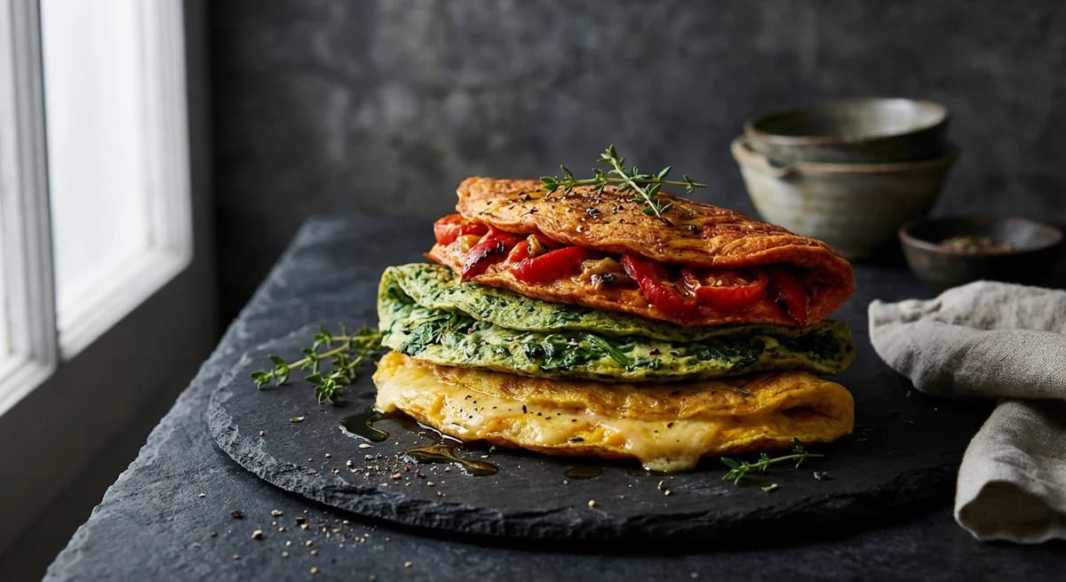 Rustic Tricolor Provençal Omelette Stack