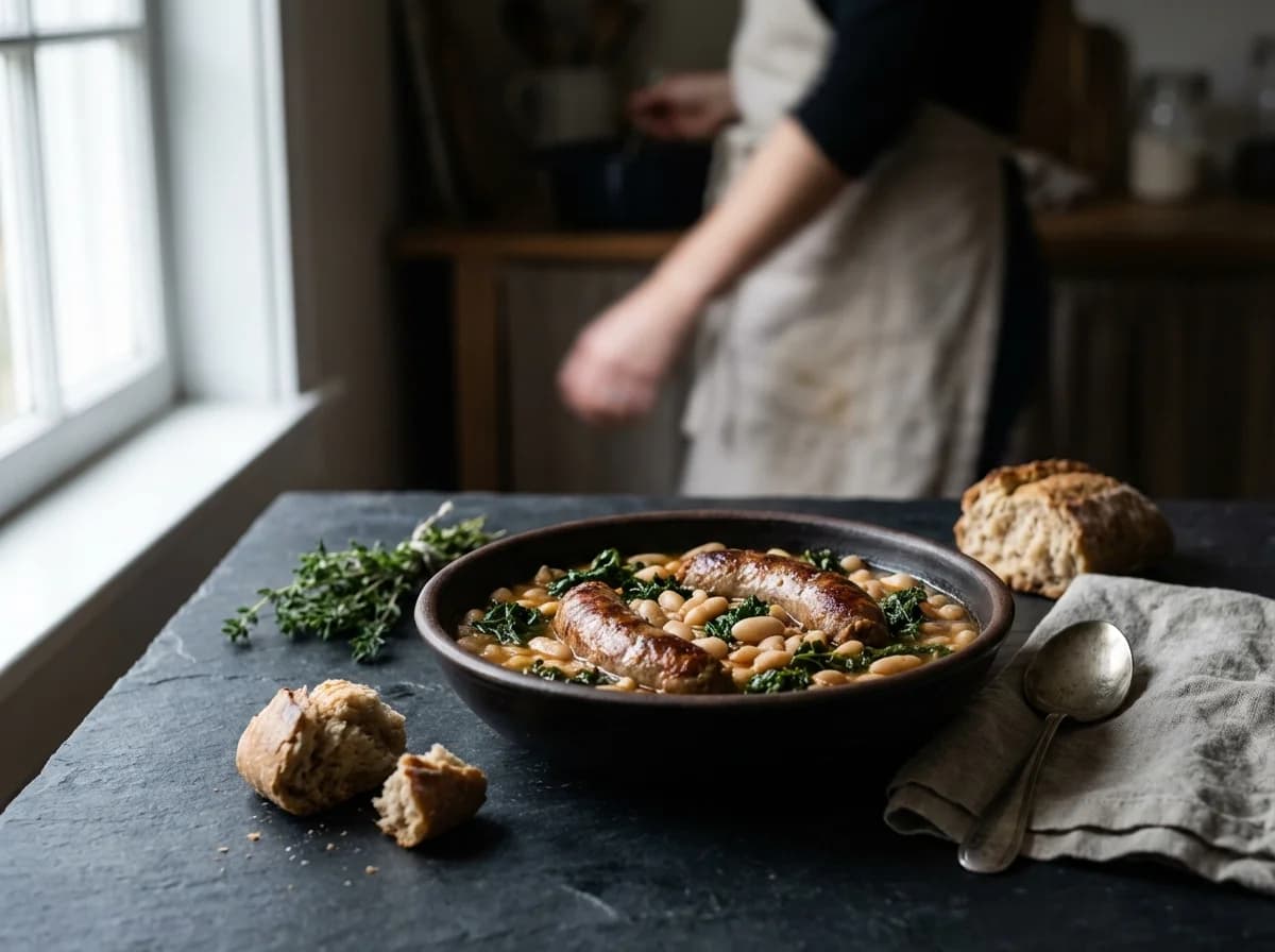 Rustic Tuscan Sausage and White Bean Stew