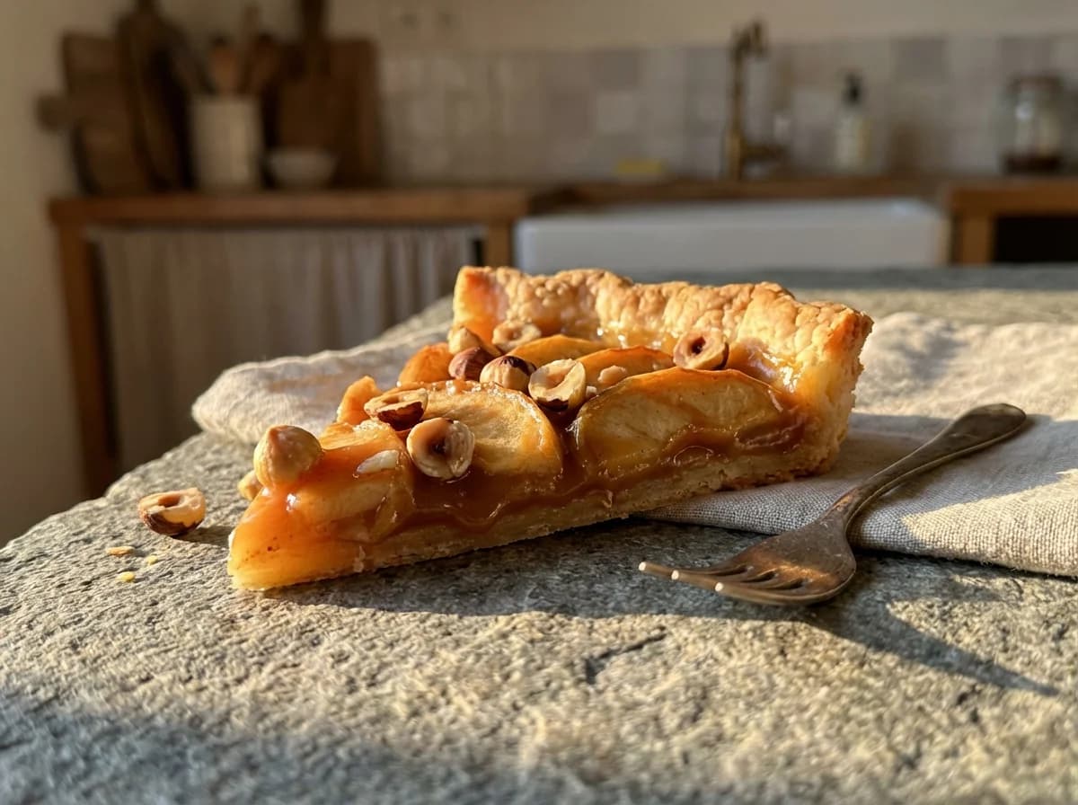 Salted Caramel Hazelnut Apple Tart