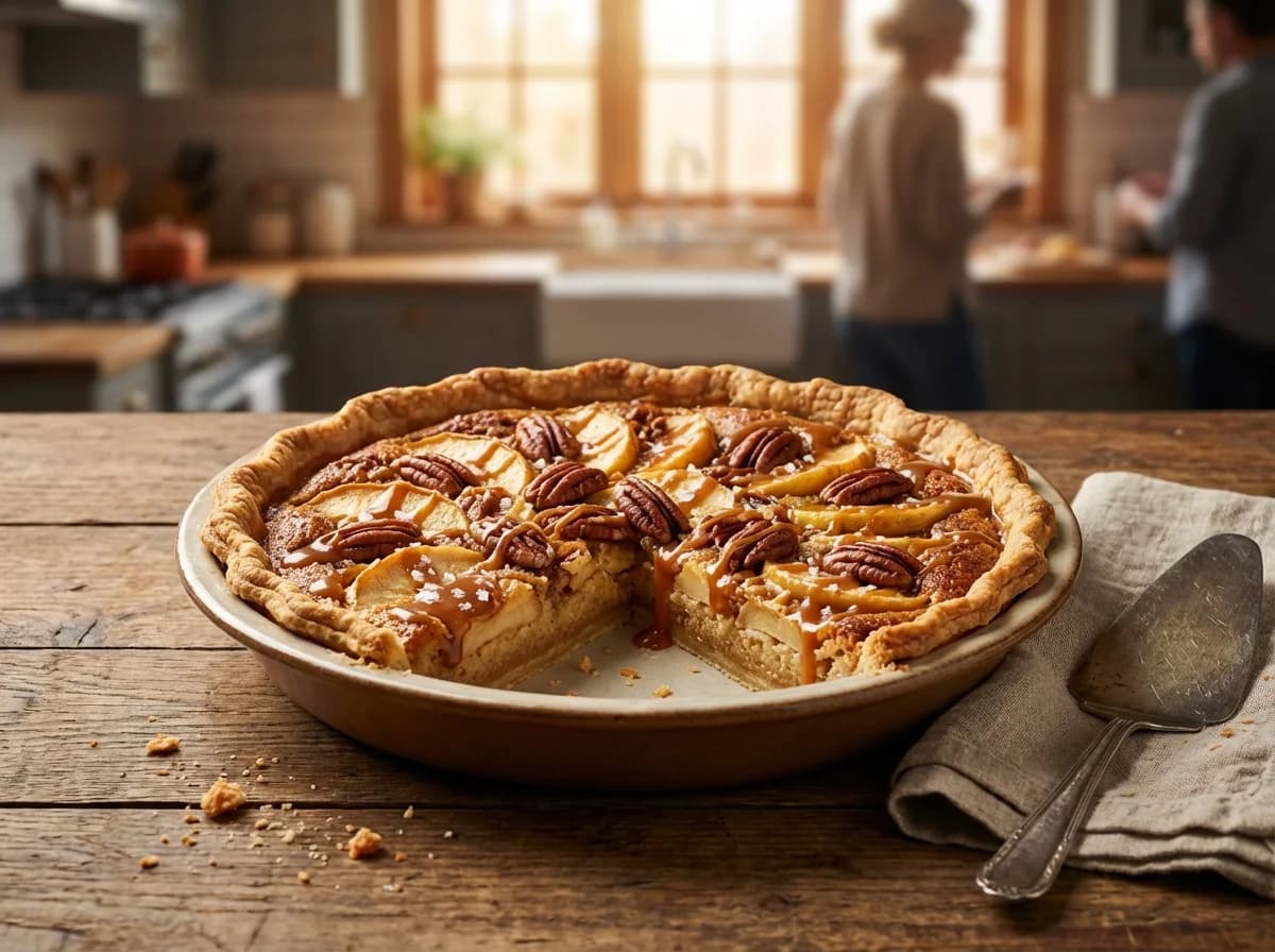 Salted Caramel Pecan Apple Frangipane Tart