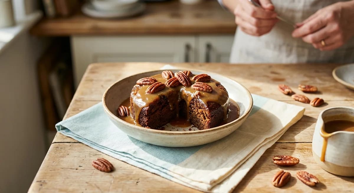 Salted Caramel and Pecan Sticky Toffee Pudding