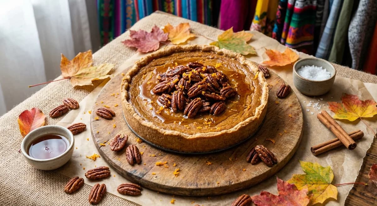 Salted Maple Pecan Pumpkin Pie