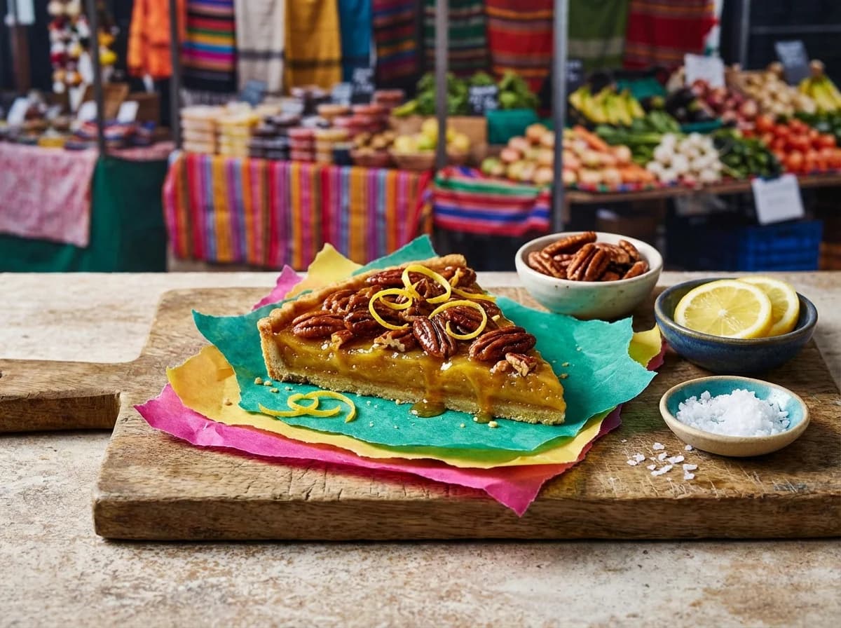 Salted Pecan & Lemon Treacle Tart