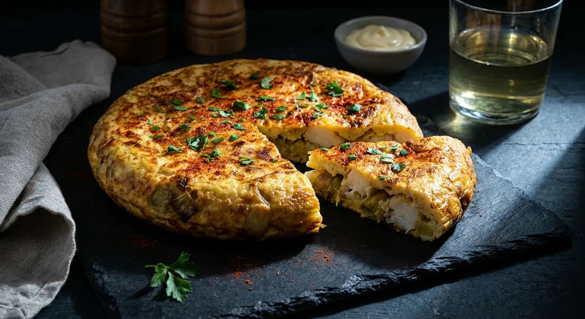 San Sebastian Style Salt Cod and Leek Tortilla