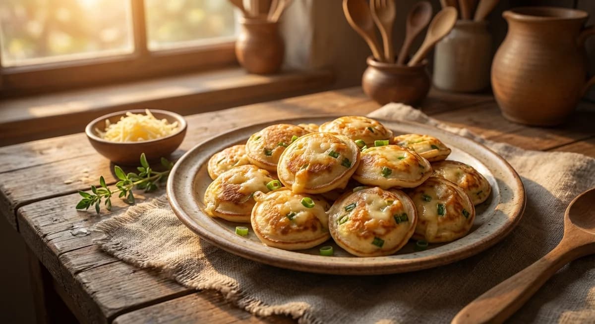 Savory Aged Gouda and Scallion Poffertjes