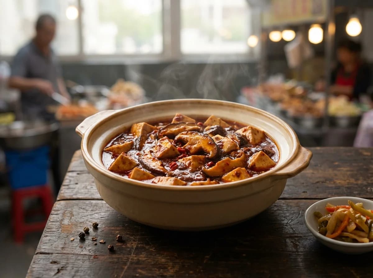 Savory Shiitake Ma Po Tofu