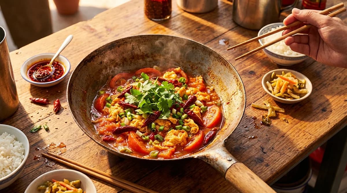 Sichuan-Style Spicy Tomato and Egg Stir Fry