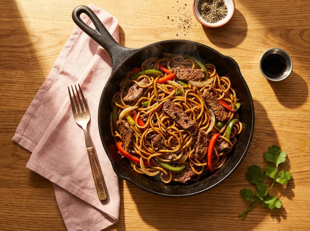 Sizzling Black Pepper Beef Lo Mein